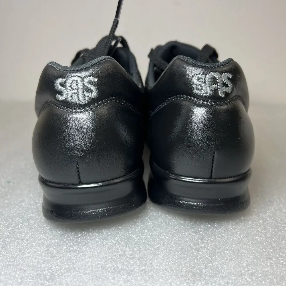 SAS FREETIME Women's Walking Shoes Black Leather Size 6 M Comfy USA Made Lace Up